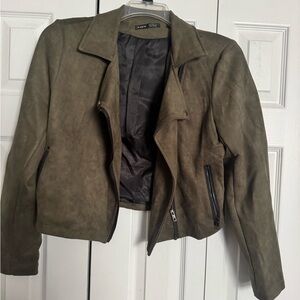 Forever 21 Olive Leather Jacket